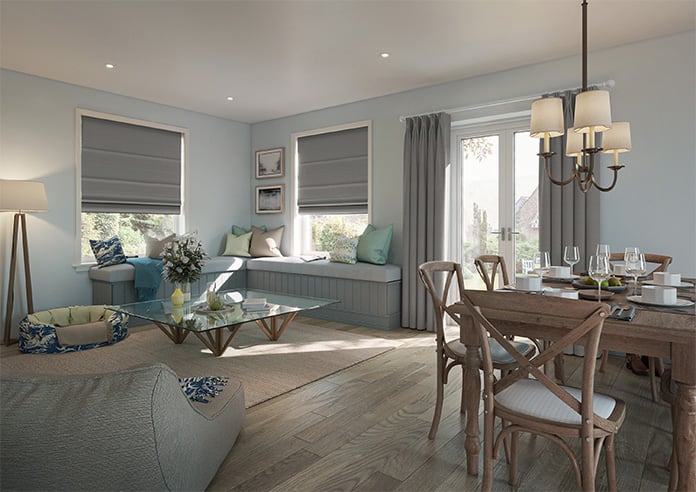 Faye, Asphalt - Motorised Roman Blind - Image 6